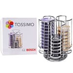 Genuine Bosch Tassimo 30 T Disc Capsule Holder - Chrome Refil Tower (Non Slip, 360º Base)