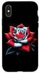 Coque pour iPhone X/XS Rose Drapeau canadien Fleur Canda Patriotique