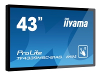 iiyama ProLite TF4339MSC-B1AG - 43 Diagonal klass (42.5 visbar) LED-bakgrundsbelyst LCD-skärm - interaktiv digital skyltning - med pekskärm (multitouch) - 1080p 1920 x 1080 - mattsvart