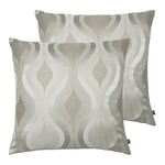 Prestigious Textiles Deco Twin Pack Feather Filled Cushions, Vellum, 55 x 55cm