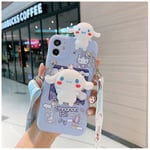 Sanrio Cinnamoroll 3d case för Iphone 14 13 12 11 Pro Max X Xr Xs 7 8 Plus Söt hundbandsbygel Cartoon Cover Lanyard Mirror and Rope 1 For iPhone 11 Pro