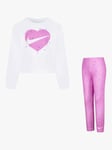 Nike Kids' Heart T-Shirt & Leggings Set, Pink