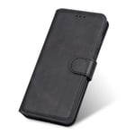 JIAFEI Phone Case for Oppo Realme 7 (5G), Premium PU Leather Wallet Book Flip Folio Stand View Cover, Black