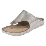 Clarks Tri Carmen Suede Sandals in Silver Standard Fit Size 4½