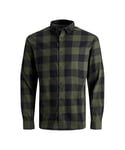 Jack & Jones Boys Long Sleeve Check Shirt - Green - Size 16Y