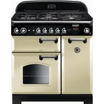 Rangemaster Classic CLA90NGFCR/C 90cm Gas Range Cooker with Electric Fan Oven - Cream / Chrome - A+/A Rated