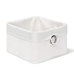 Relaxdays Corbeille Panier de rangement Housse amovible poignée Boîte de stockage étagère armoire H x l x P 20 x 31 x 31 cm- blanc