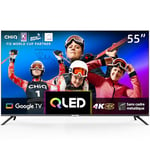 CHIQ 55 Pouces 4K QLED Smart TV, UHD Wide Color Gamut avec HDR, télécommande à Commande vocale, Chromecast intégré, Dolby Audio, DBX-TV, Bluetooth 5.0, Wi-FI Double Bande, U55QM8E Modèle 2023