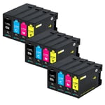 12 Printer Ink Cartridges XL (Set) for Canon MAXIFY MB2150, MB2350, MB2755
