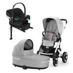 Cybex, Travelsystem 4i1, Talos S Lux Duo inkl. Aton B2 &amp; Base One - Lava Grey