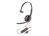 Poly Blackwire 3210 - Blackwire 3200 Series - micro-casque - sur-oreille - filaire - USB-A - noir - Certifié Skype, Certifié Avaya, certifié Cisco Jabber