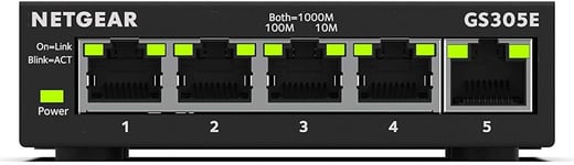 NETGEAR 5 Port Gigabit Ethernet Managed Network Switch (GS305E) - Desktop or Wa