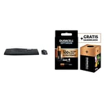 Logitech MK850 Multi-Device Wireless Keyboard and Mouse Combo, 3-Year Battery Life, PC/Mac, QWERTZ German Layout + Duracell NEW Optimum AAA Alkaline Batteries [Pack of 4], 1.5 V LR03 MX2400
