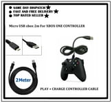 2 Meter Long Micro USB Charger Cable For Xbox One 1 Controller Play & Charge