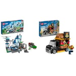 LEGO 60316 City Police Station with Van, Garbage Truck & Helicopter Toys & City Burger Van, Food Truck Toy for 5 Plus Year Old Boys & Girls, Vehicle Building Toys, Kitchen Playset