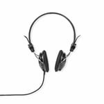 Nedis Headphones Earphones On-Ear 3.5mm Wired Black Hifi TV Mobile MP3