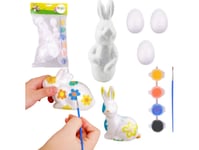 Styrofoam Prydnadsmålning Set Hare 3 Ägg Färger Lean Toys