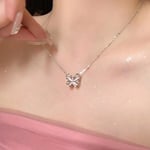 Glänsande fjäril halsband utsökt silver färg Crystal Rhinest