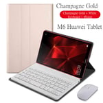 Suitable for Huawei M6 8.4 high energy version with wireless Bluetooth keyboard mouse tablet protective cover-8.4 inch gold+white+white high energy