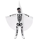 Skelettdräkt för barn 2-12 år, Halloween-fest, cosplay-jumpsuit med mask, kostymset, gåvor - vit 4-6 Years