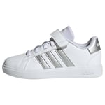 adidas Unisex Kids Grand Court Trainers, Ftwr White/Matte Silver/Matte Silver, 4.5 UK