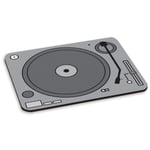 TURNTABLE RECORD PLAYER GREY BLACK CARTOON PC COMPUTER MOUSE MAT PAD - DJ Decks