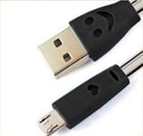 Cable Smiley Lightning pour IPHONE 12" LED LumiereChargeur USB Connecteur (Noir)