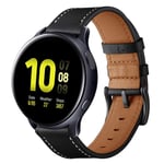 SPGUARD Strap, 20mm Leather Replacement Strap Compatible with Galaxy Watch 3 41mm/Galaxy Watch Active 2 40mm/44mm (Black)