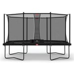 BERG ULTIM Favorit Svart 410x250 rektangulär + skyddsnät Comfort - ÅTER I LAGER ONSDAG 16/4!