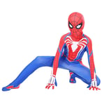 LINLIN Spiderman Cosplay Costume PS4 Superhero Halloween Carnival Spider-Man Jumpsuit Bodysuit Masquerade Outfit, Spandex/Lycra Unisex Adults Kids,Black-Kids S (110cm)