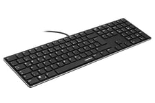 Speedlink Riva Scissor Keyboard - Clavier PC Filaire, Silencieux, avec Port USB, Touches ergonomiques durables de Type Scissor, avec 7 Touches Multifonctions, Layout QWERTZ Allemand, Noir