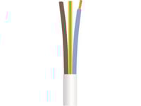 Ledare Rund, Pvc 3G0,75 Mm² Pklj Vit 300/300V Ring, Kabeldiameter 5,2-6,7 Mm - (100 Meter)