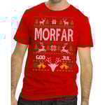 Morfar Jul T-shirt - Christmas jumper stil jultröja L