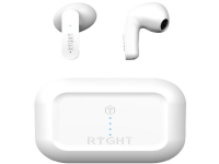 RYGHT MINO On Ear Headset Bluetooth® Stereo White Microphone Noise Reduction Battery Charging Display, Headset, laddningsfodral, Touch Control