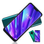 Yunir 2+16G Face ID Smart Phone, Green 6.7in Water Drop Screen Dual SIM Mobile Phone with 128GB Memory Card, 800W +1300W Camera, for Android 9.1(UK Plug)