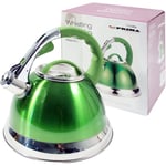 3.5LTR WHISTLING KETTLE CAMPING CARAVAN KITCHEN GREEN