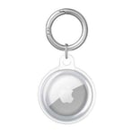 Silicone Jelly Clear Designer AirTag Case for Dog with Key Ring White
