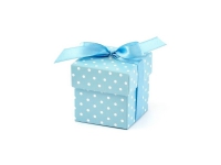 Presentförpackningar med prickar, ljusblå och vita