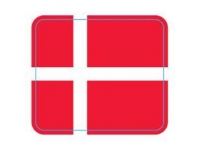 Etikett Dansk flagga 30x26mm med frostlim,500 st/rl - (500 st.)