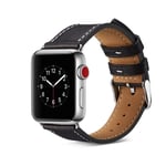 Apple Watch 45mm Series 8 Armband i äkta läder, svart