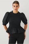 Ellos Collection - Blus med smock - Svart
