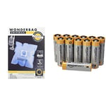 Wonderbag WB406120 Boite de 5 Sacs aspirateur Wonderbag Classic & Amazon Basics Lot de 12 Piles alcalines Type AA 1,5 V 2875 mAh (Design Variable)