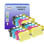 12 Cartouches Compatibles Epson Stylus Office BX305F, BX305FW, BX305FW Plus remplace Epson T1291 T1292 T1293 T1294 - T3AZUR