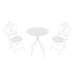 Axi Marilou Table Et Chaise Bistrot, 2 Chaises 1 Table, Ensemble Bistro Extérieur Blanc, Style Romantique - Salon De Jardin Bistrot, Table Bistrot Mosaique Pour Jardin/Balcon/Terrasse.