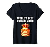 Womens World's Best Pancake Maker V-Neck T-Shirt