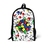 Vintage School Backpack Black Large Lightweight Safety Kids Daypack Book Bag Rubik's-Cubes
