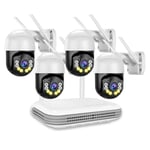 WiFi CCTV System Four Channel 3MP PTZ Camera NVR Kit Home Security Night Vision