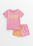 Tu Ice Cream Taster Slogan T-Shirt & Shorts Set 1-2 years Multi Coloured Years female
