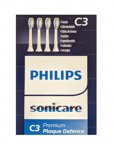 Philips Sonicare C3 Replacement Toothbrush Heads Premium Plaque Defence White x4