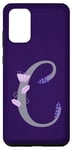 Galaxy S20+ Purple Elegant Lavender Floral Alphabet Letter C Monogram Case
